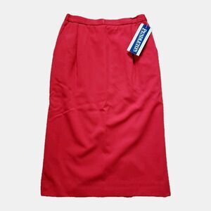 Vintage USA Made Pendleton Pencil Skirt Red Pockes Lined Size 4P Slim Elastic